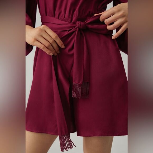 FARM Rio Anthropologie Beaded Bell Sleeve Romper NWT - Picture 4 of 13